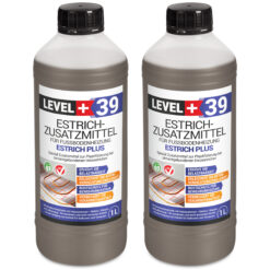 Estrichzusatzmittel Estrich Plus für Fussbodenheizung Beton Plastifizierer, Betonverflüssiger 2L LEVEL+39