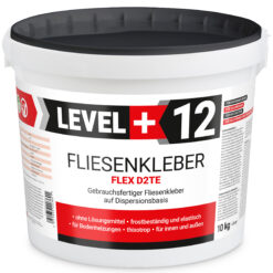 Fliesenkleber Fertigkleber Flexkleber weiß innen und außen Steinkleber Flex D2TE 10KG LEVEL+12