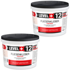 Fliesenkleber Fertigkleber Flexkleber weiß innen und außen Steinkleber Flex D2TE 10+10KG LEVEL+12