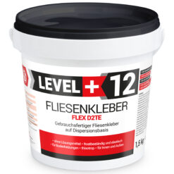 Fliesenkleber Fertigkleber Flexkleber weiß innen und außen Steinkleber Flex D2TE 1,5KG LEVEL+12