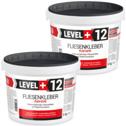 Fliesenkleber Fertigkleber Flexkleber weiß innen und außen Steinkleber Flex D2TE 5+5KG LEVEL+12