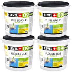 Flüssigfolie Spezial 1K Dichtfolie Abdichtfolie Abdichtung Balkon Keller Bad Dusche 100Kg LEVEL+09