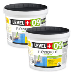 Flüssigfolie Spezial 1K Dichtfolie Abdichtfolie Abdichtung Balkon Keller Bad Dusche 14Kg LEVEL+09