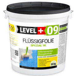 Flüssigfolie Spezial 1K Dichtfolie Abdichtfolie Abdichtung Balkon Keller Bad Dusche 25Kg LEVEL+09