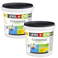 Flüssigfolie Spezial 1K Dichtfolie Abdichtfolie Abdichtung Balkon Keller Bad Dusche 40Kg LEVEL+09