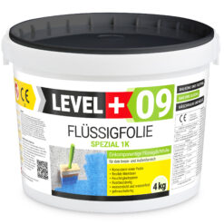 Flüssigfolie Spezial 1K Dichtfolie Abdichtfolie Abdichtung Balkon Keller Bad Dusche 4Kg LEVEL+09