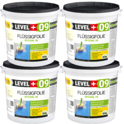 Flüssigfolie Spezial 1K Dichtfolie Abdichtfolie Abdichtung Balkon Keller Bad Dusche 80Kg LEVEL+09