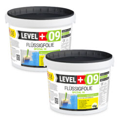Flüssigfolie Spezial 1K Dichtfolie Abdichtfolie Abdichtung Balkon Keller Bad Dusche 8Kg LEVEL+09