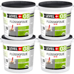 Flüssigfolie in 1K Dichtfolie Abdichtfolie Abdichtung Bad Dusche Küche 100Kg (4x25Kg) LEVEL+08