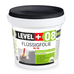 Flüssigfolie in 1K Dichtfolie Abdichtfolie Abdichtung Bad Dusche Küche 1,5Kg LEVEL+08
