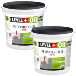Flüssigfolie in 1K Dichtfolie Abdichtfolie Abdichtung Bad Dusche Küche 40Kg LEVEL+08