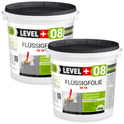 Flüssigfolie in 1K Dichtfolie Abdichtfolie Abdichtung Bad Dusche Küche 50Kg LEVEL+08