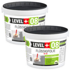 Flüssigfolie in 1K Dichtfolie Abdichtfolie Abdichtung Bad Dusche Küche 8Kg LEVEL+08