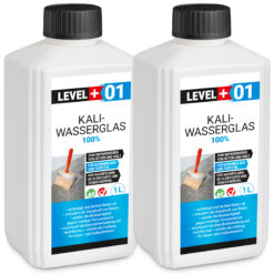 Kaliwasserglas 2L Pur Betonversiegelung Holzschutz Imprägnierung Grundierung Verfestung Unverdünnt LEVEL+01