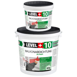 Balkonabdichtung Dichtschlämme 2K Abdichtung Terrasse Balkone Bad 24kg LEVEL+10