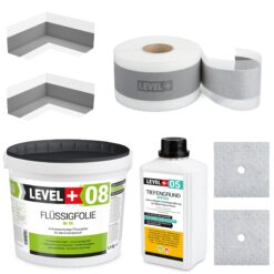 Dichtset Abdichtung Set Flüssigfolie 5,5Kg Bad Dusche Küche LEVEL+ SET14