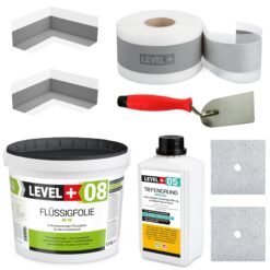 Dichtset  Abdichtung Set Flüssigfolie Bad Dusche Küche LEVEL+ SET15