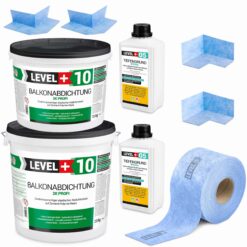 DichtSet 30kg Balkonandichtung 2K Balkon und Terrassen ca. 10m² Dichtband LEVEL+ SET32