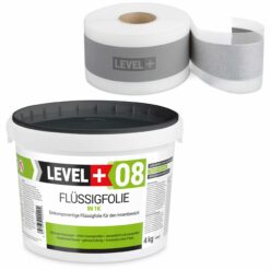Dichtset 4kg Flüssigfolie 5m Dichtband Duschabdichtung Bad Duschelement LEVEL+ SET43