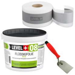 DichtSet Duschabdichtung Flüssigfolie 4Kg Dichtband 5m Spachtelkelle 60mm SET46