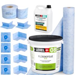 Dichtset Bad Dusche Flüssigfolie 25Kg Dichtbahn Dichtband Abdichtung SET51