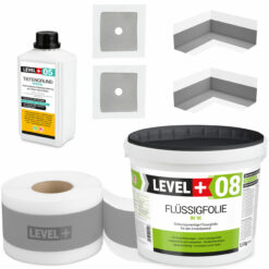 Dichtset für Dusche Bad Tiefengrund Dichtband Flüssigkunststoff 5,5kg LEVEL+ SET55