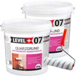 Quarzgrund Putz Grundierung Putzgrund Haftputzgrund 40Kg + Streichroller 25cm Mikrofaser LEVEL+07