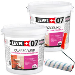 Quarzgrund Putz Grundierung Putzgrund Haftputzgrund 50Kg + Streichroller 25cm Mikrofaser LEVEL+07