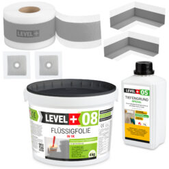 Dichtset Flüssigfolie Dichtfolie 4kg für Bad und Duschabdichtung Dichtband SET54