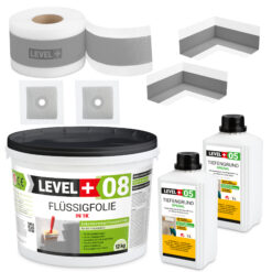 Dichtset für Dusche Bad Flüssigfolie 12kg Primer Dichtband Dichtecken LEVEL+ SET56