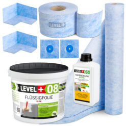 Dichtset Flüssigfolie 7kg Dichtband Dichtbahn für Dusch und Bad Abdichtung SET58