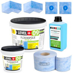 Dichtset Innen Außen Flussigfolie 5,5kg Dusche Bad Balkon Küche Abdichtung LEVEL+ SET62