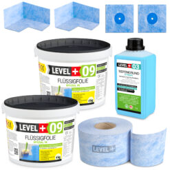 Dichtset Flussigfolie 8kg Dichtband Duschabdichtung, Bad und Balkon LEVEL+ SET63