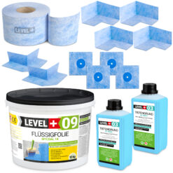 Dichtset Flussigfolie Spezial 12kg für Badabdichtung Balkon Dusche LEVEL+ SET66
