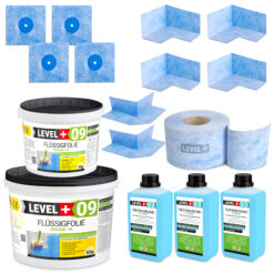 Dichtset Spezial Flüssigfolie 16kg Abdichtung Balkon Dusche Innen Außen LEVEL+ SET68