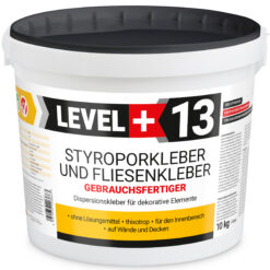 Styroporkleber  Korkkleber Renovieren Dispersionkleber Polymerbasis 10Kg LEVEL+13