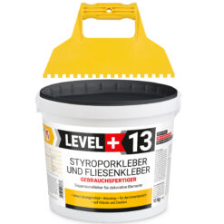 Styroporkleber Dispersionkleber Korkkleber 10kg Polymerbasis + Kunstoffzahnspachtel 6x6mm SET LEVEL+13