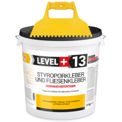 Styroporkleber Dispersionkleber Korkkleber 25kg Polymerbasis + Kunstoffzahnspachtel 6x6mm SET LEVEL+13