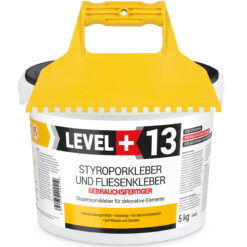Styroporkleber Dispersionkleber Korkkleber 5kg Polymerbasis + Kunstoffzahnspachtel 6x6mm SET LEVEL+13