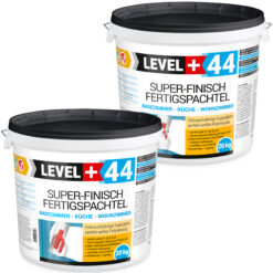 Super Finish Fertigspachtel Q1-Q4 Spachtelmasse Perfekt Glatt Weiß Innenbereich 40Kg LEVEL+44