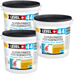 Super Finish Fertigspachtel Q1-Q4 Spachtelmasse Perfekt Glatt Weiß Innenbereich 75Kg LEVEL+44