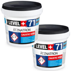 Ätznatron , Caustic Soda Natriumhydroxid NAOH Microperlen 2x1kg Eimer LEVEL+ LEVEL+71