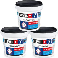 Ätznatron , Caustic Soda Natriumhydroxid NAOH Microperlen 3x1kg Eimer LEVEL+ LEVEL+71