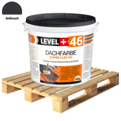 Dachfarbe elastische Sockelfarbe Dachlack UV-beständig Super Flex 24 x 20Kg Anthrazit LEVEL+ Palette 480kg L+46