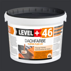 Dachfarbe elastische Sockelfarbe Dachlack UV-beständig Super Flex 4Kg Anthrazit LEVEL+ L+46