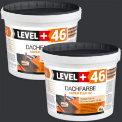 Dachfarbe elastische Sockelfarbe Dachlack UV-beständig Super Flex 14Kg Anthrazit LEVEL+ L+46