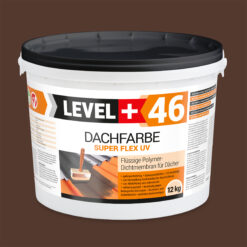 Dachfarbe elastische Sockelfarbe Dachlack UV-beständig Super Flex 12Kg Braun LEVEL+ L+46
