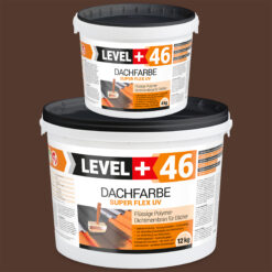 Dachfarbe elastische Sockelfarbe Dachlack UV-beständig Super Flex 16Kg Braun LEVEL+ L+46