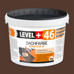 Dachfarbe elastische Sockelfarbe Dachlack UV-beständig Super Flex 4Kg Braun LEVEL+ L+46