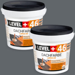 Dachfarbe elastische Sockelfarbe Dachlack UV-beständig Super Flex 3Kg Steingrau LEVEL+ L+46